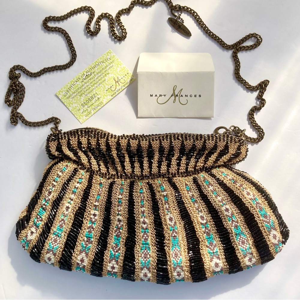 Spring Sale 🌼 Mary Frances art deco vintage hand beaded handbag crossbody purse